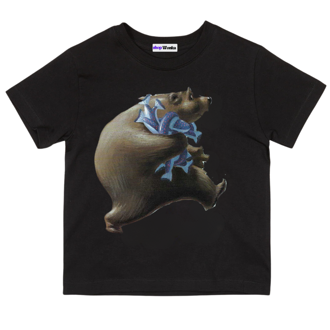 The Very Hungry Bear - Customisable Kids T-shirt (Black)