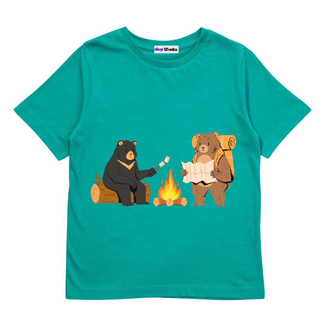 The Very Hungry Bear - Customisable Kids T-shirt (Green)