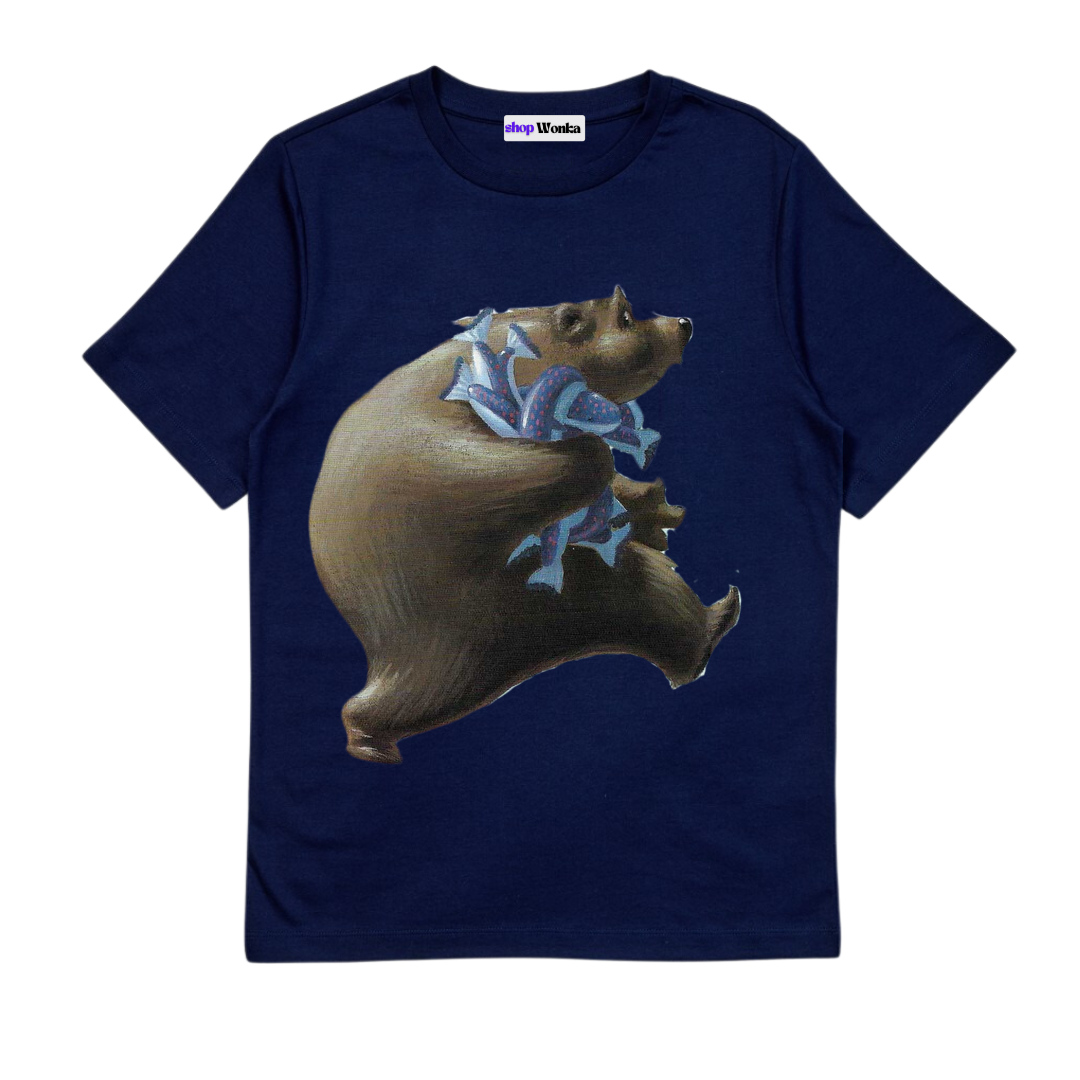 The Very Hungry Bear - Customisable Kids T-shirt (Navy)