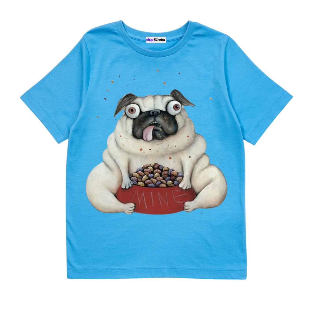 Pig The Pug & Snacks - Kids Customisable T-shirt