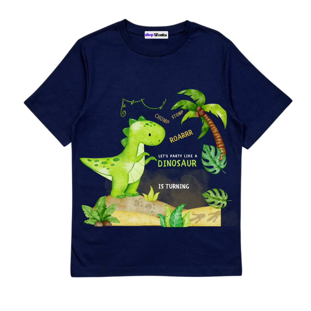 Customisable Birthday T-shirt - Dinosaur Themed