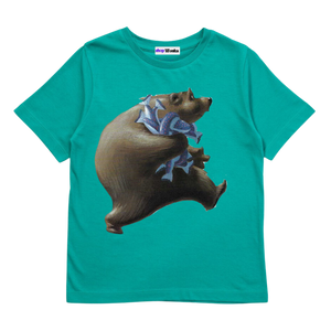 The Very Hungry Bear - Customisable Kids T-shirt (Green)
