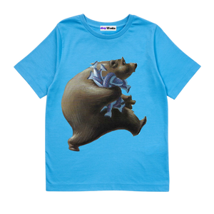 The Very Hungry Bear - Customisable Kids T-shirt (Blue)