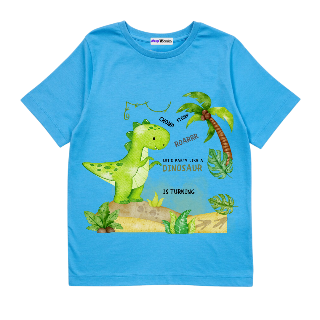 Customisable Birthday T-shirt - Dinosaur Themed