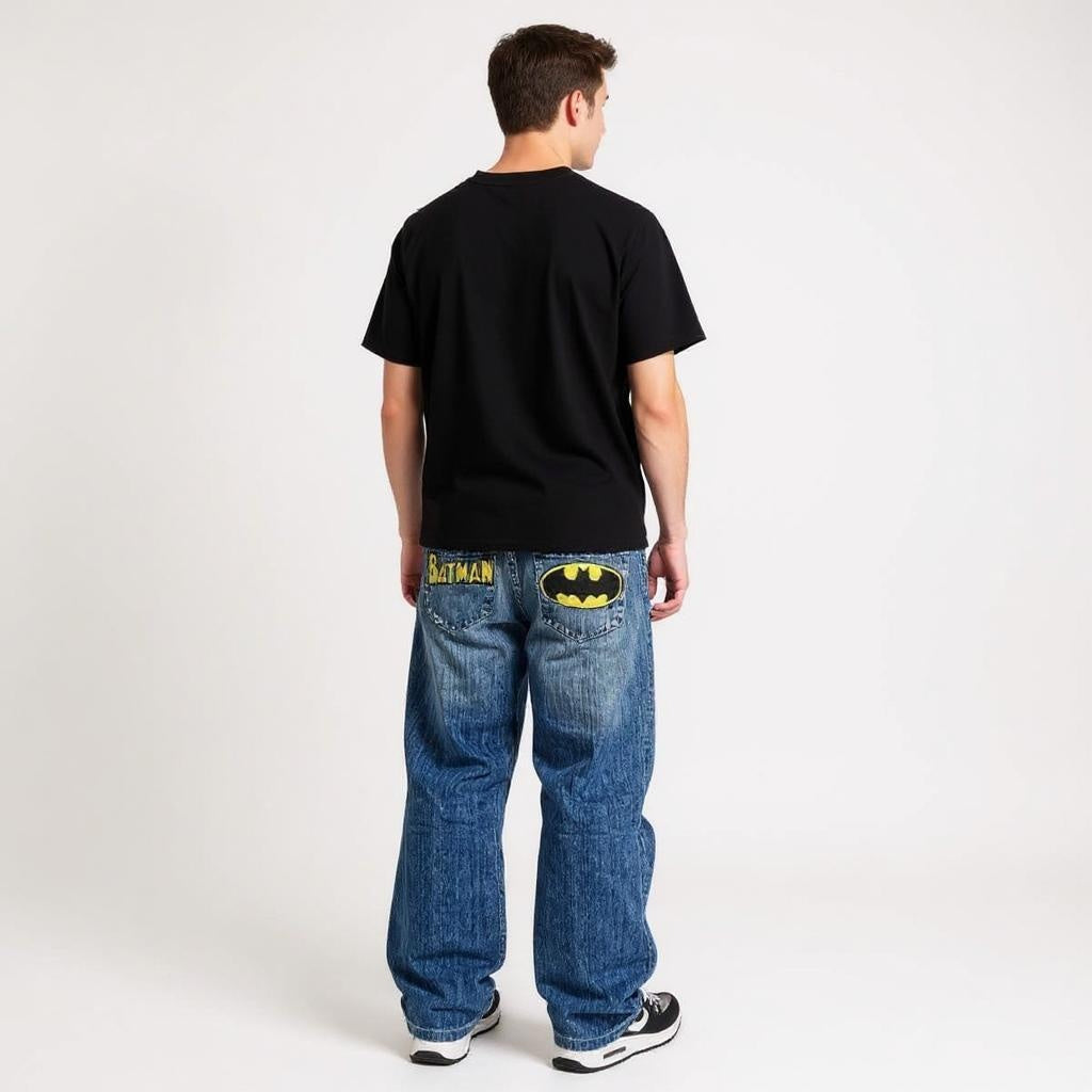 Retro Batman Embroidered Jeans