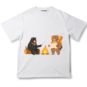 The Very Hungry Bear - Customisable Kids T-shirt (White)