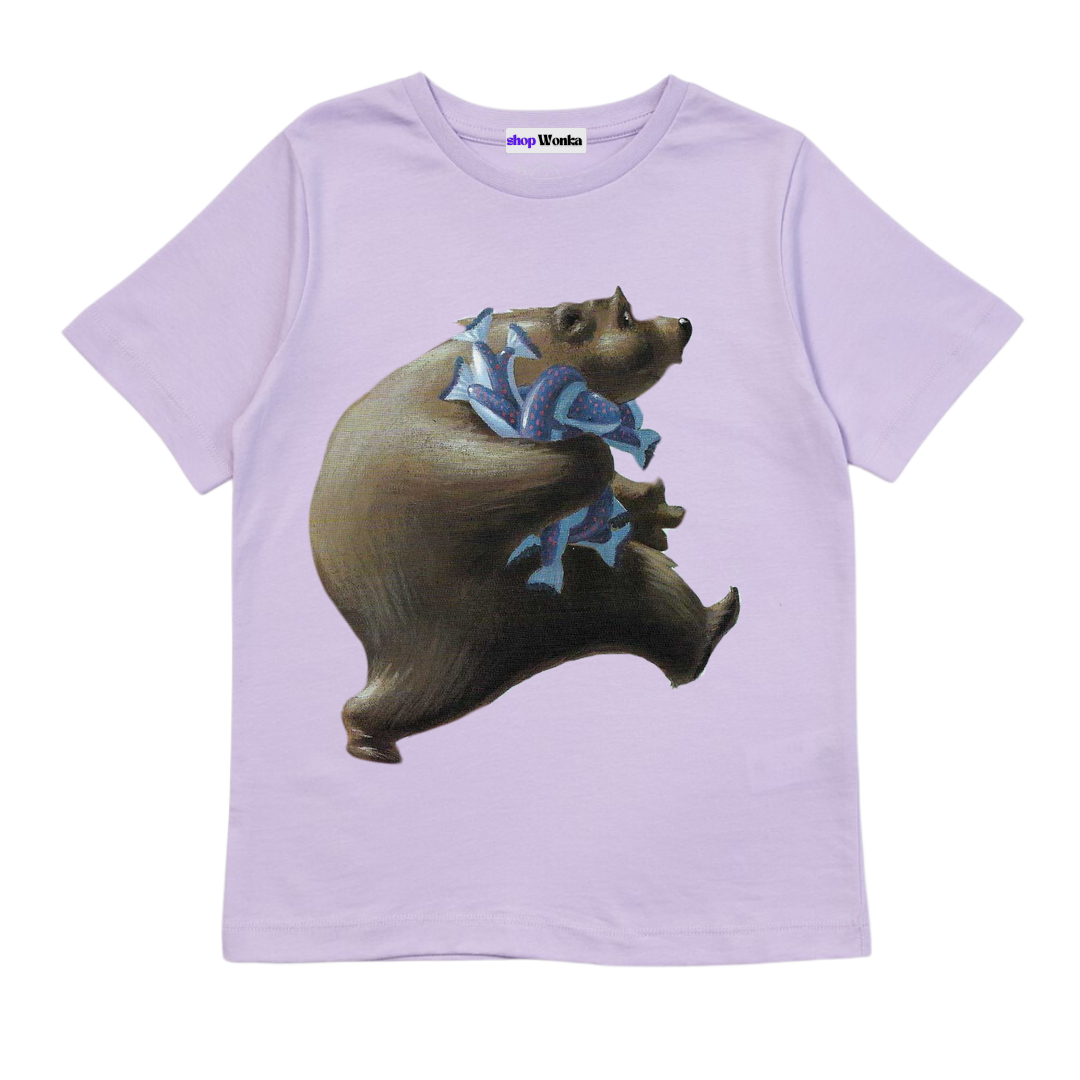 The Very Hungry Bear - Customisable Kids T-shirt (Purple)