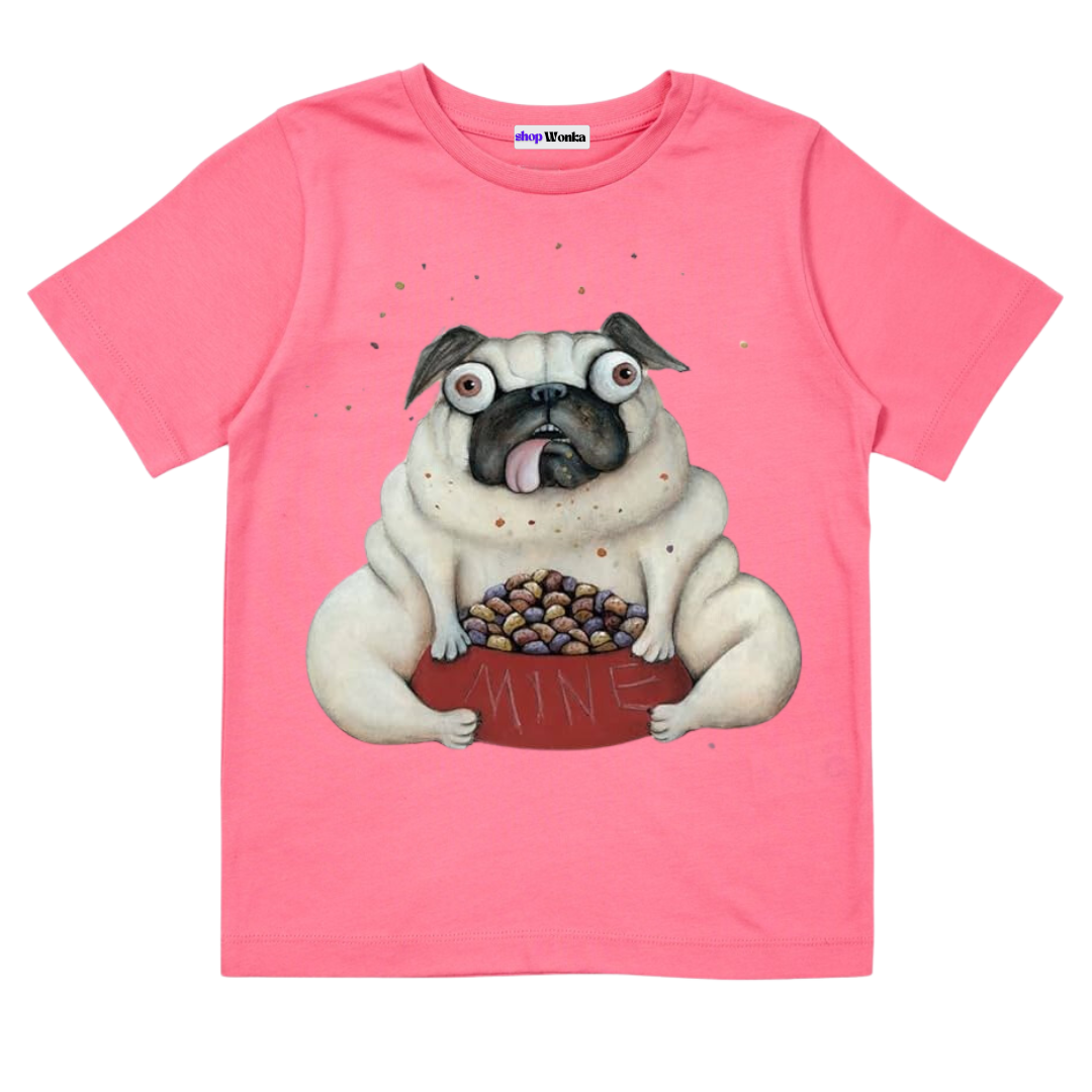 Pig The Pug & Snacks - Kids Customisable T-shirt