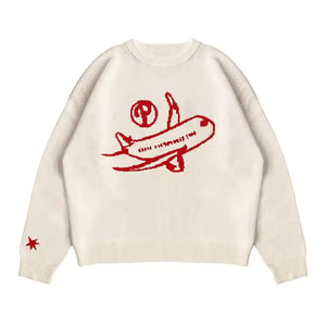 "Cozy, oversized knit pullover sweater with a relaxed fit, soft fabric, and minimalist design, perfect for effortless style and comfort."