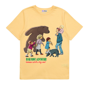 Bear hunt adventure, 100% cotton, customisable t-shirt for kids, storybook t-shirt