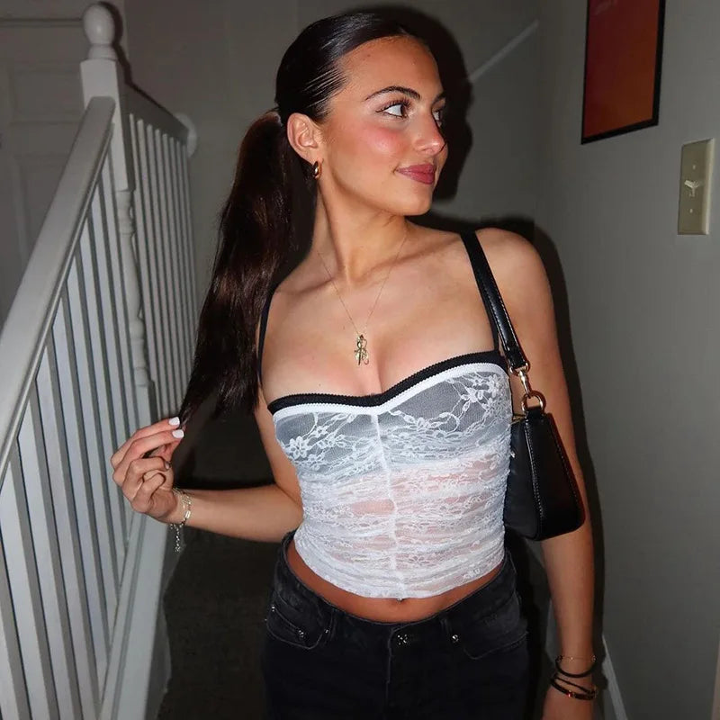 Lace camisole top, spaghetti strap, going out top, casual wear for women, summer fashion