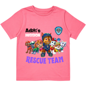 Paw patrol Rescue Team, Customiable kids t-shirt, 100% cotton,