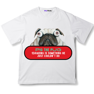 Pig The Pug Don't Share, Customisable Kids T-shirt, 100% cotton