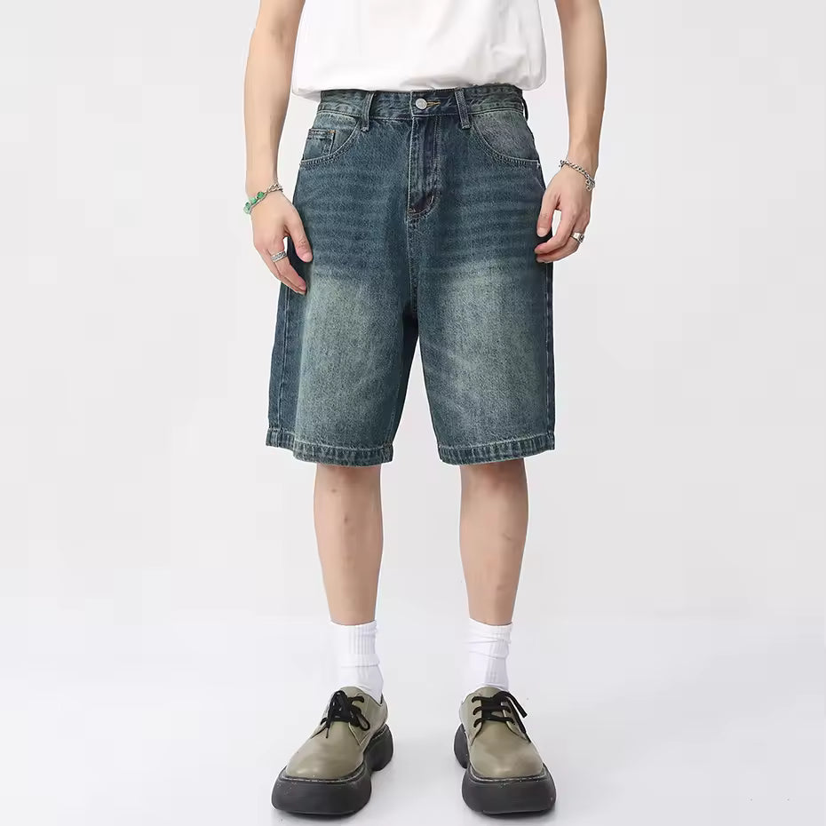 Vintage Denim Shorts in Washed Blue