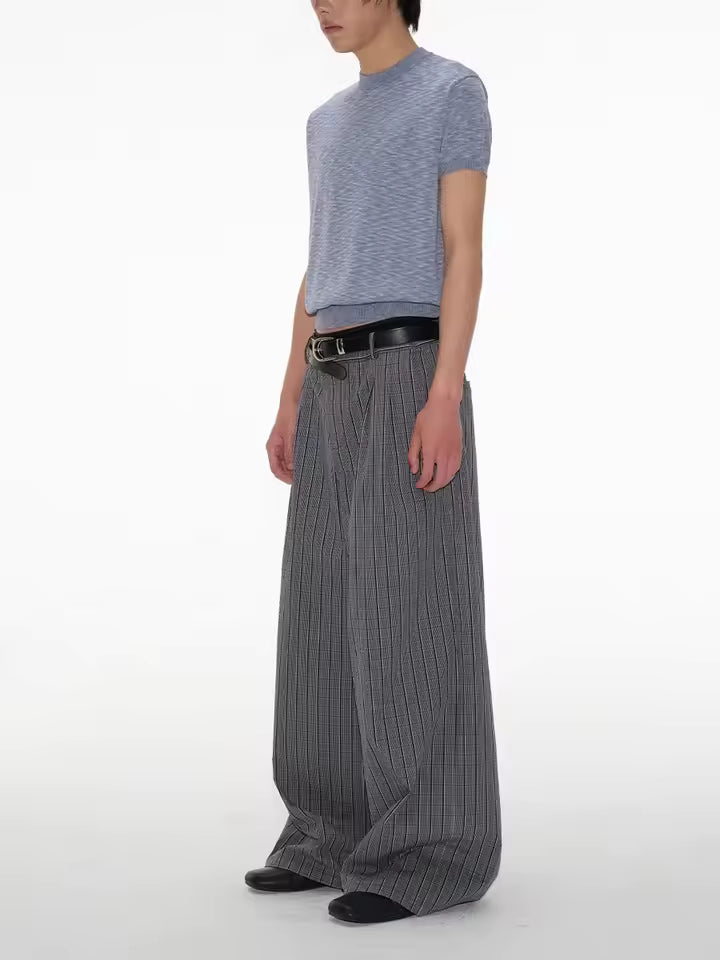 Oversized Baggy Plaid Wide Leg Pants