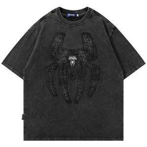 SPIDEY SENSES - Washed Heavyweight Oversized T-shirt, embroidery tshirt, spidey tshirt, 