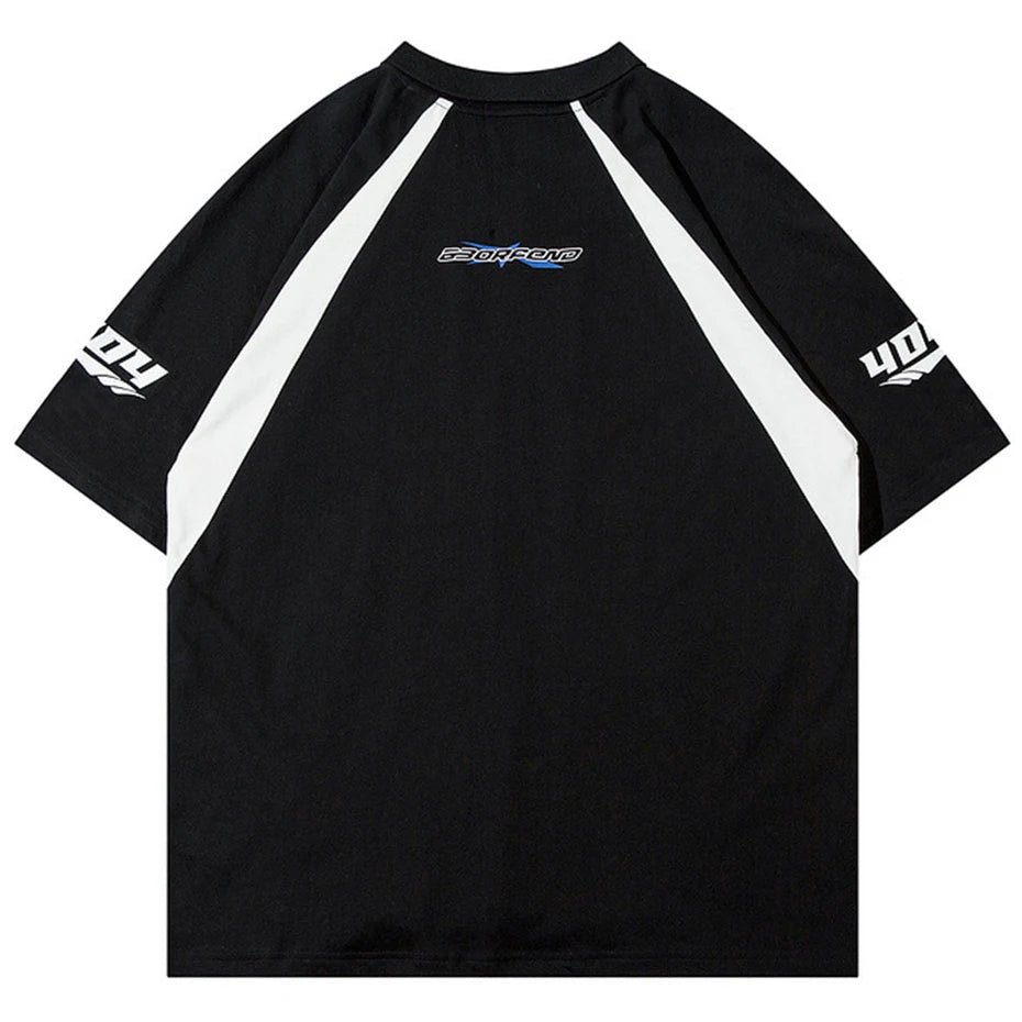Harajuku Racing Oversized Cotton Jersey