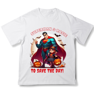 Halloween, superman, custoomisable t-shirt, t-shirts for kids, cartoon