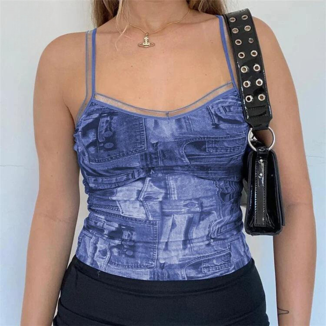 Cut from flexible ribbed stretch jersey to a slim fit, its decorated with patches and Denim Division branding, and features a unique coated finish for a chalk effect.