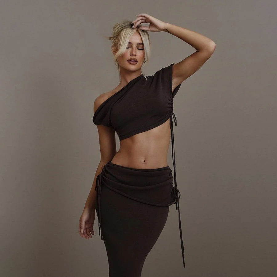 Split Sleeve Top & Maxi Skirt Set