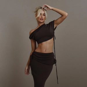 Split Sleeve Top & Maxi Skirt Set