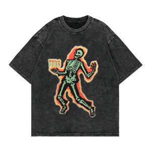 SKULLIE - Cotton Washed T-shirt, summer men's tshirt, oversized tshirt, thermal graphic tshirt